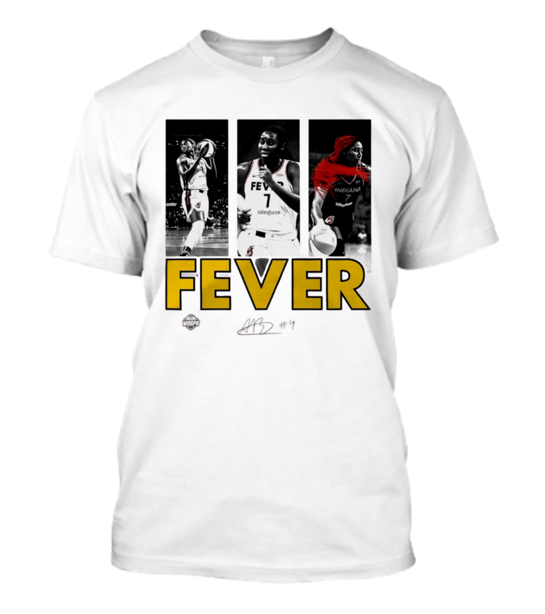 Indiana Fever Aliyah Boston WNBA Player Collage Signature T-Shirt