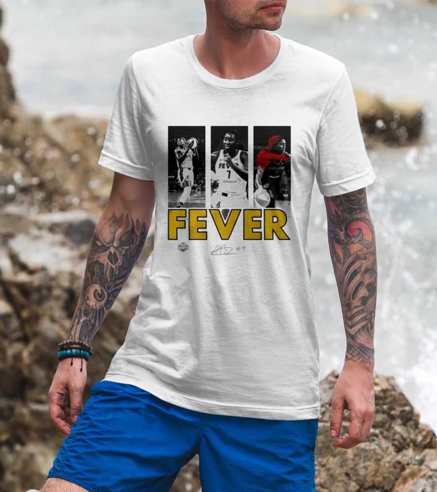 Indiana Fever Aliyah Boston WNBA Player Collage Signature T-Shirt