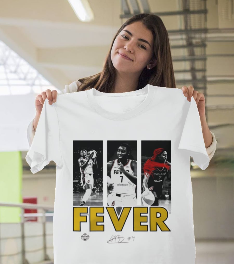 Indiana Fever Aliyah Boston WNBA Player Collage Signature T-Shirt