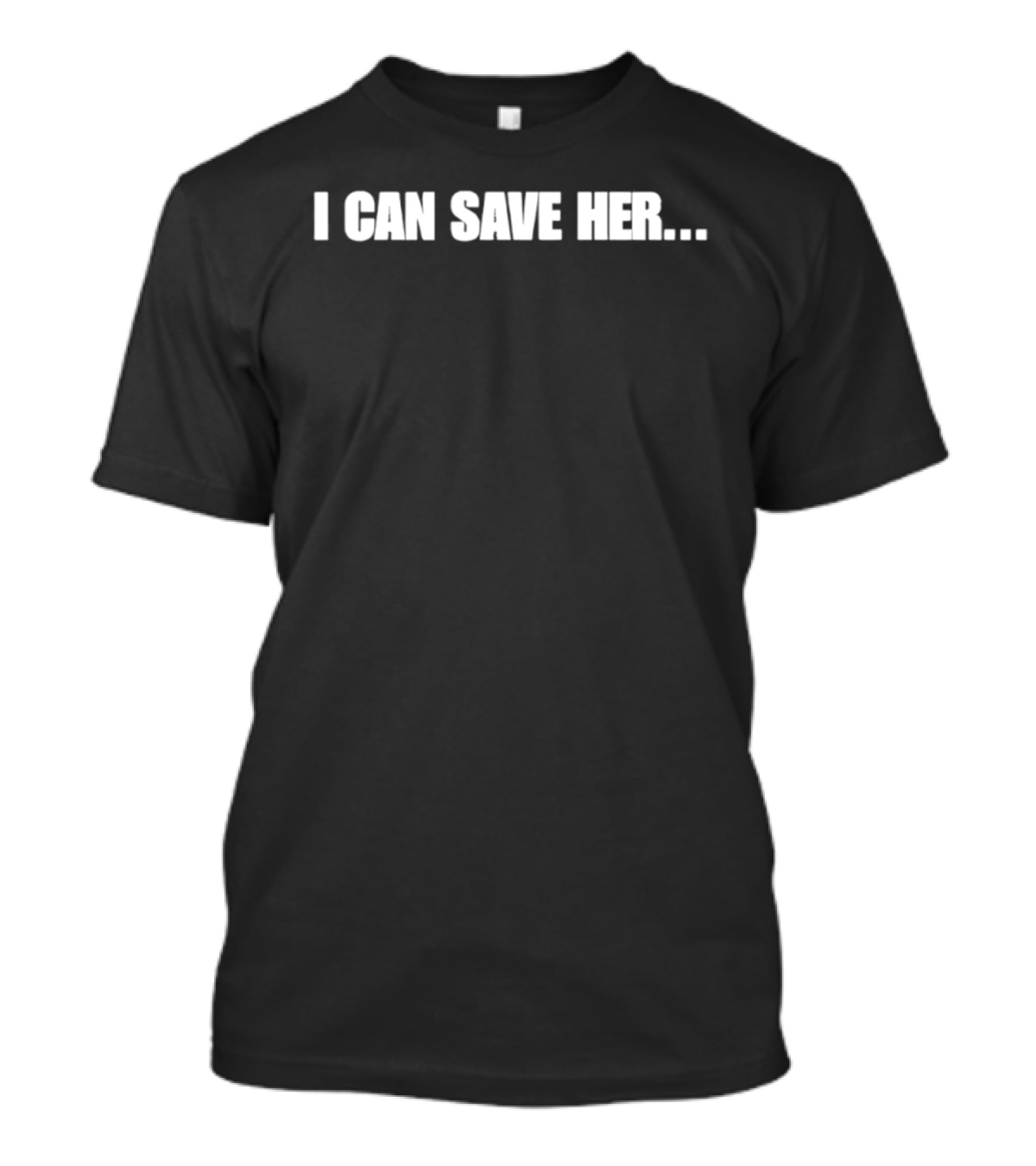 I Can Save Her White Bold Text Statement With Dots T-Shirt