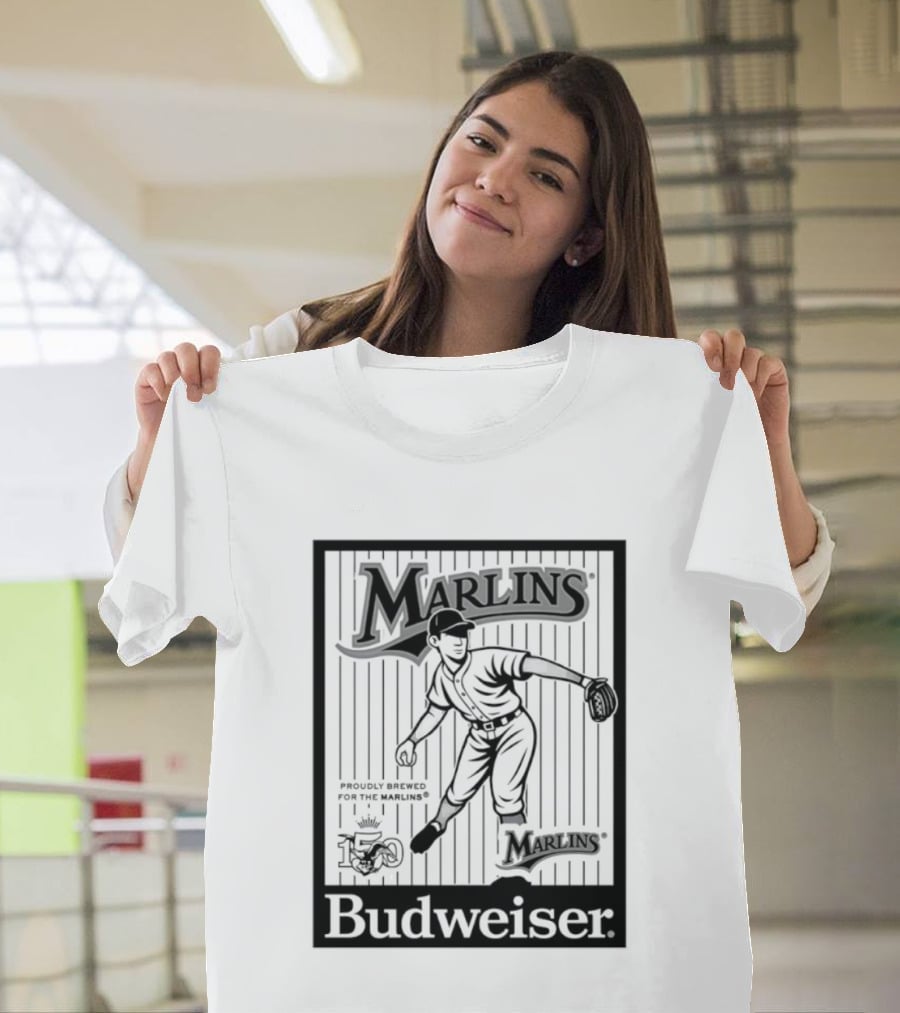 Budweiser 150 Years Florida Marlins Baseball Vintage Player T-Shirt
