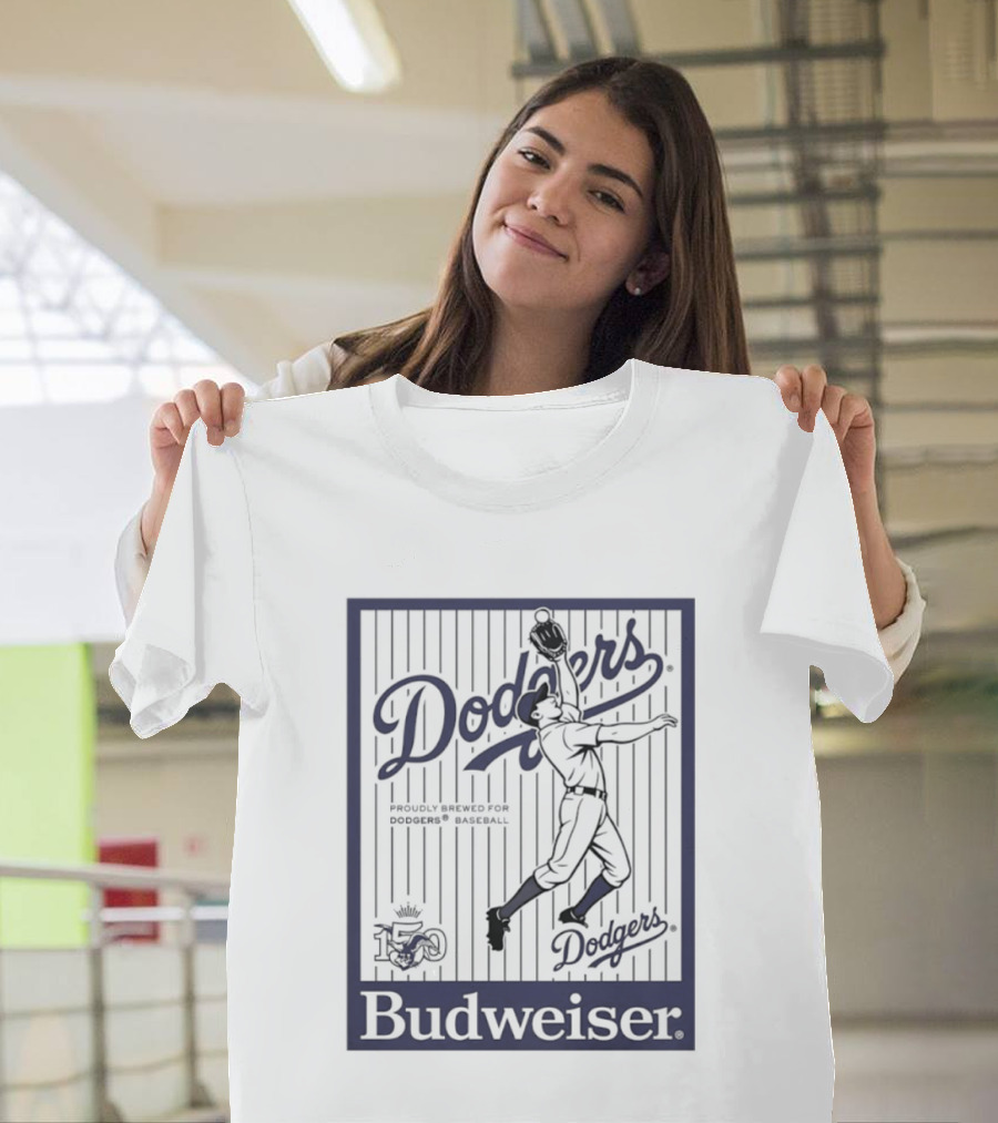 Budweiser Dodgers 150 Years Los Angeles Baseball Celebration T-Shirt