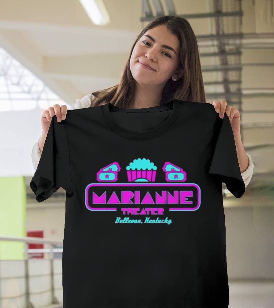 Marianne Theater Bellevue Kentucky Retro Popcorn Cinema Aesthetic T-Shirt