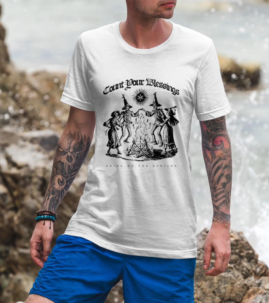 Count Your Blessings Bring Me The Horizon Witchy Ritual Circle T-Shirt