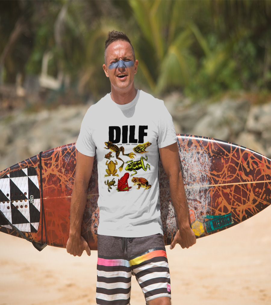 DILF Damn I Love Frogs Frog Lover Amphibian Collection T-Shirt