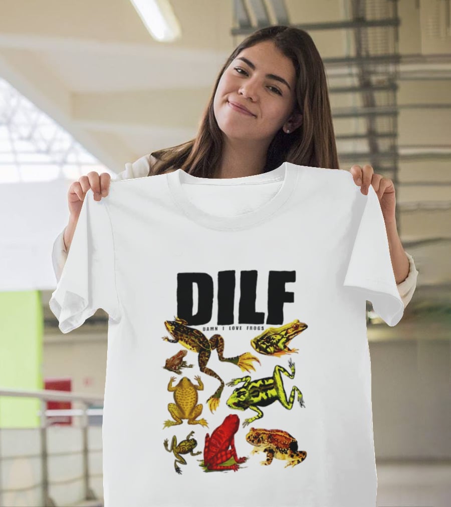 DILF Damn I Love Frogs Frog Lover Amphibian Collection T-Shirt