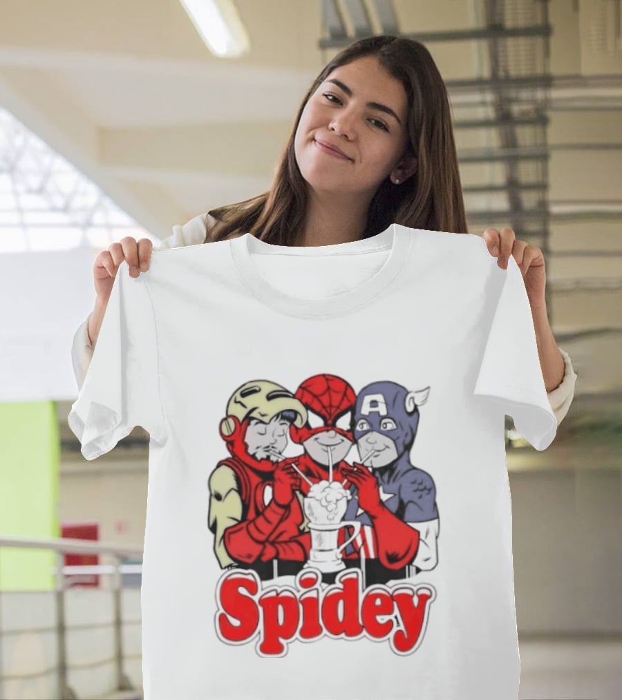 Spidey Iron Man Captain America Beer Meme T-Shirt