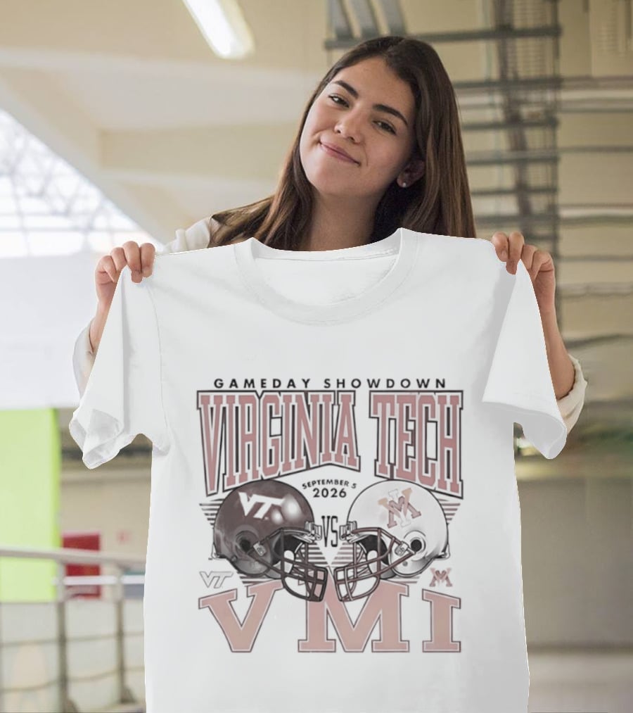 Virginia Tech Hokies Vs VMI 2026 Gameday Showdown Football Helmets T-Shirt