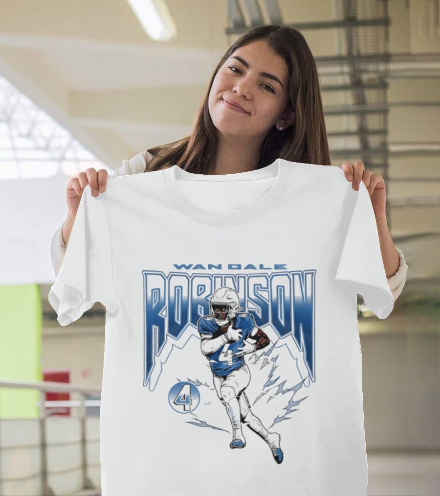 Wan'Dale Robinson 4 Tennessee Titans Lightning Burst T-Shirt