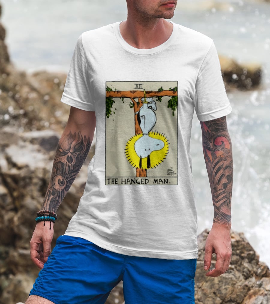 Snoopy The Hanged Man Tarot Card XII Peanuts T-Shirt
