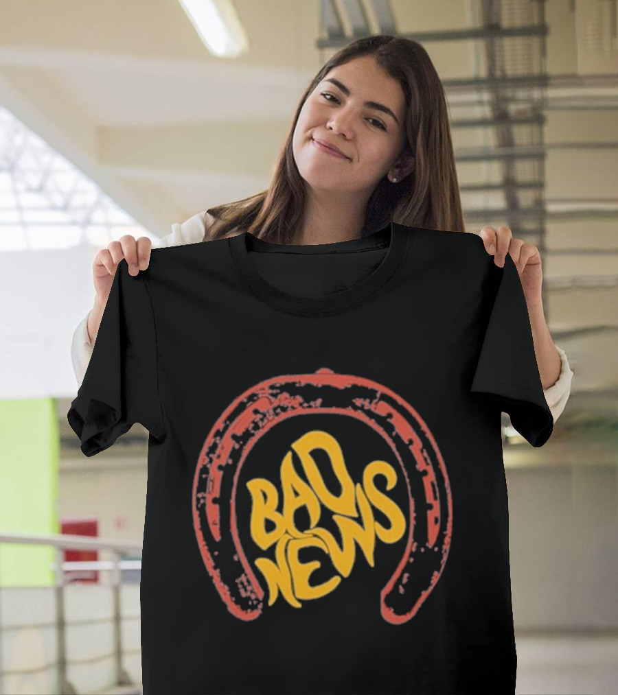 Bad News Horseshoe Icon Retro Vibe T-Shirt