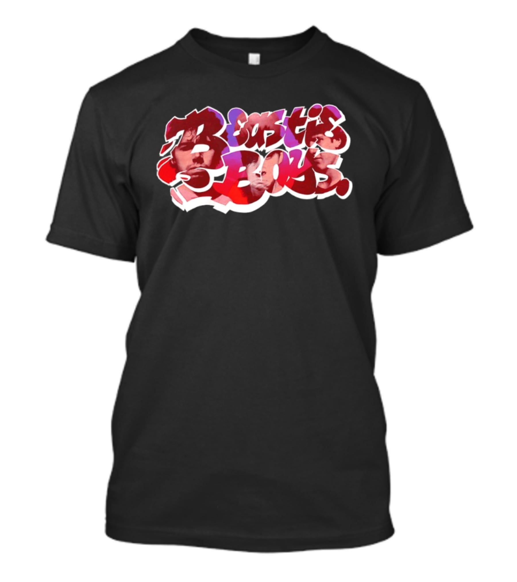 Beastie Boys Get Busy Or Get Lost Red And White Text With Faces T-Shirt