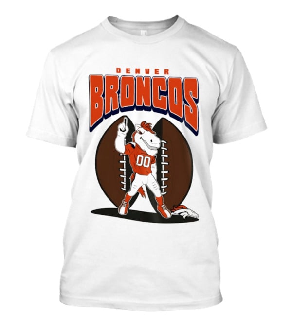 Denver Broncos 2026 Mascot Miles And Football T-Shirt