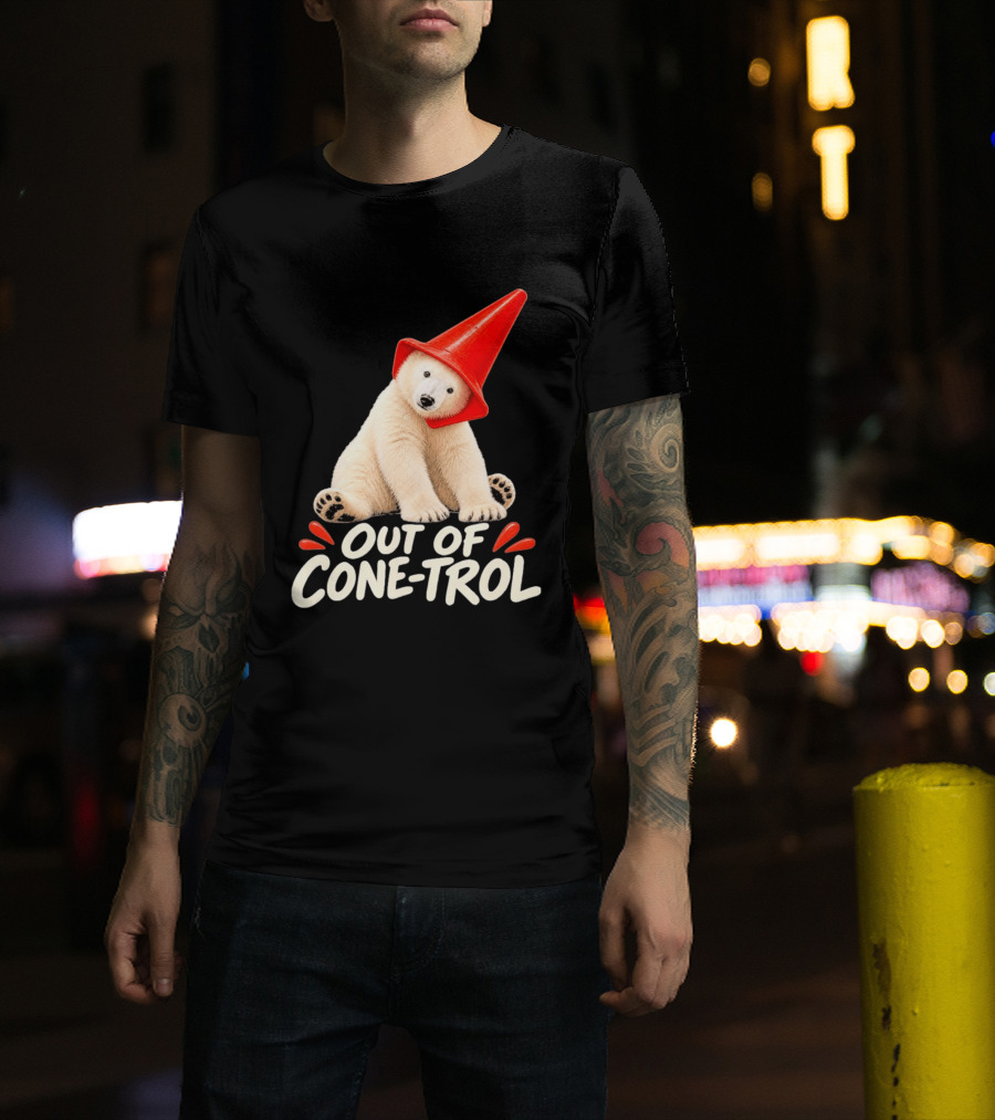 Out Of Cone Trol Polar Bear Traffic Cone Viral T-Shirt