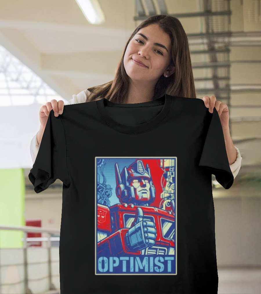 Optimus Prime Optimist Transformers Art Thumbs Up T-Shirt