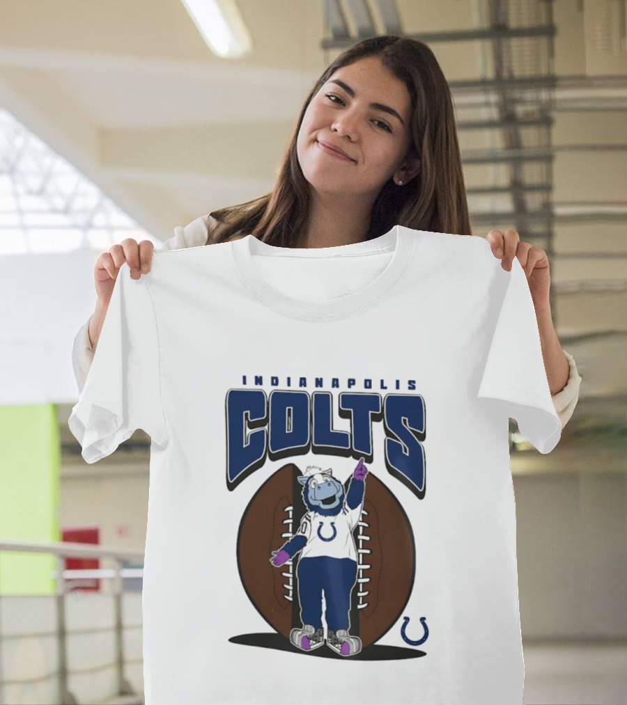 Indianapolis Colts Blue Mania Mascot Football 2026 T-Shirt