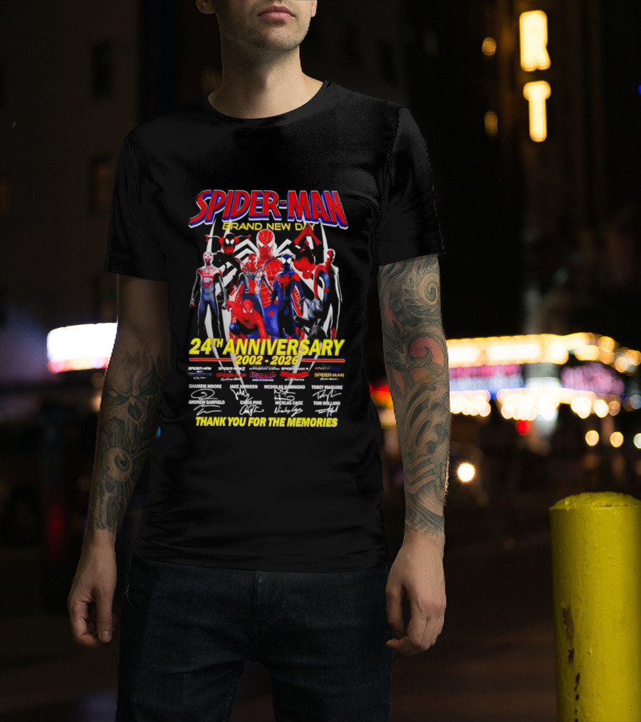 Spider Man Brand New Day 24th Anniversary 2002 2026 Thank You For The Memories T-Shirt