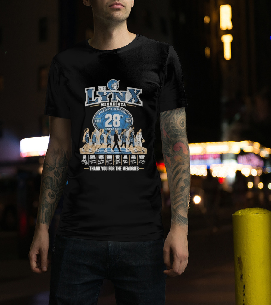 The Lynx Minnesota Basketball 28th Season 1999 2026 Thank You For The Memories Legend Player T-Shirt