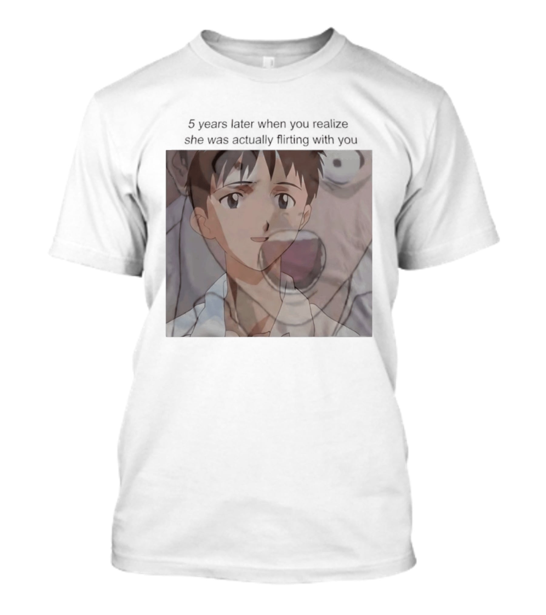 Neon Genesis Evangelion 5 Years Later Realizing She Was Actually Flirting Anime Moments T-Shirt