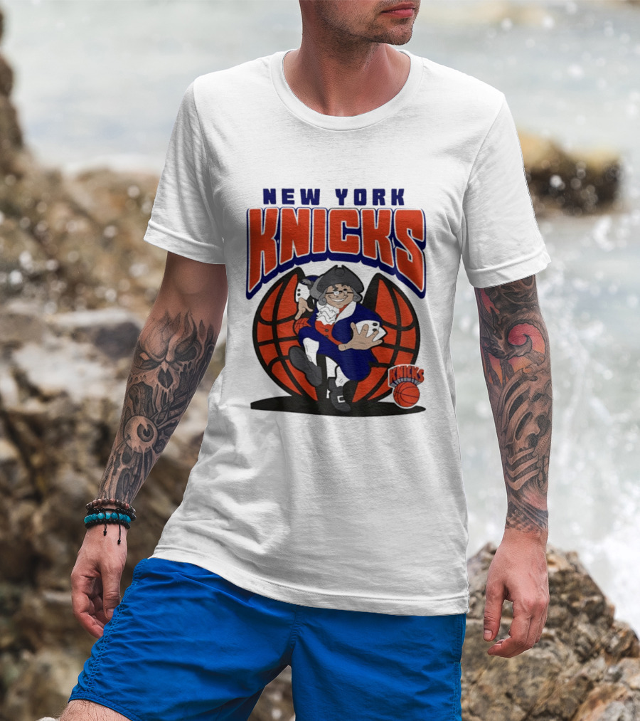 New York Knicks Father Knickerbocker Basketball Mania T-Shirt