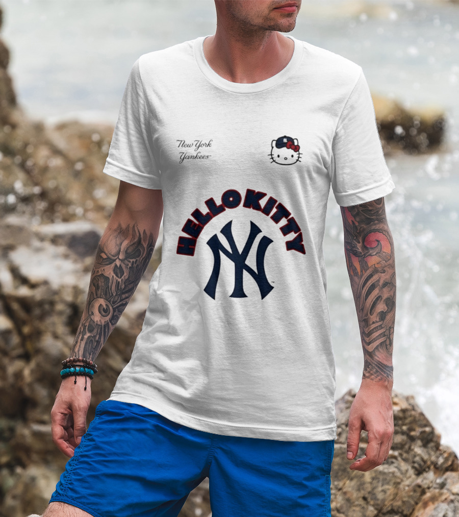 New York Yankees Hello Kitty Collaboration August 22 Yankee Stadium T-Shirt