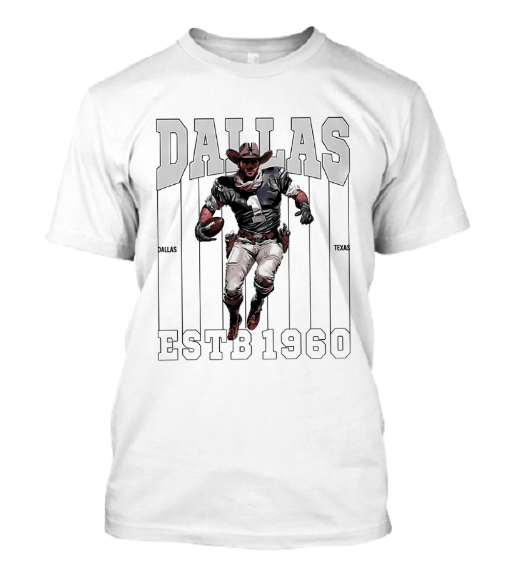 Dallas Cowboys Estb 1960 Football Vintage Style Running Player T-Shirt