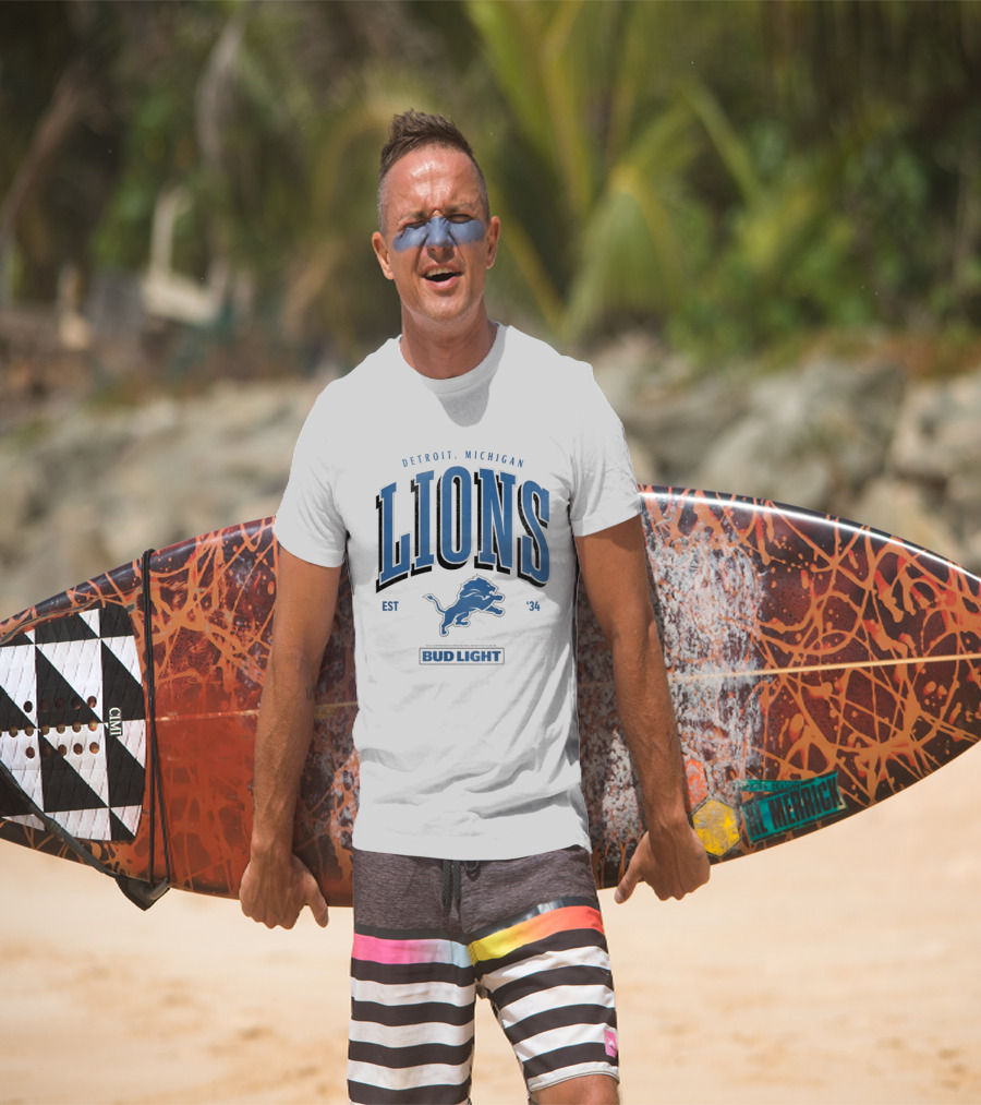 Detroit Michigan Lions Est '34 Bud Light T-Shirt