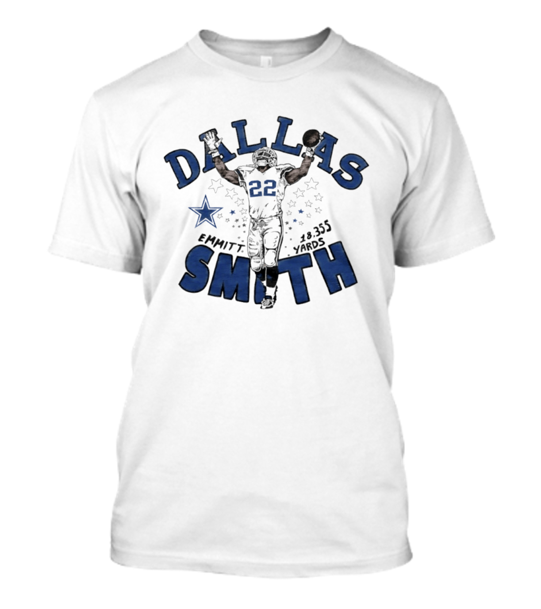 Dallas Cowboys Emmitt Smith 22 18355 Yards Star Player T-Shirt