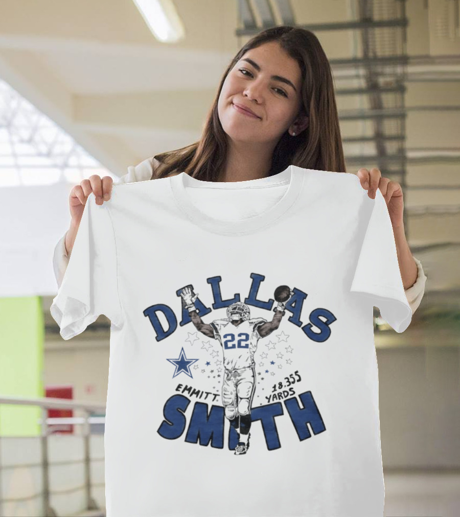 Dallas Cowboys Emmitt Smith 22 18355 Yards Star Player T-Shirt