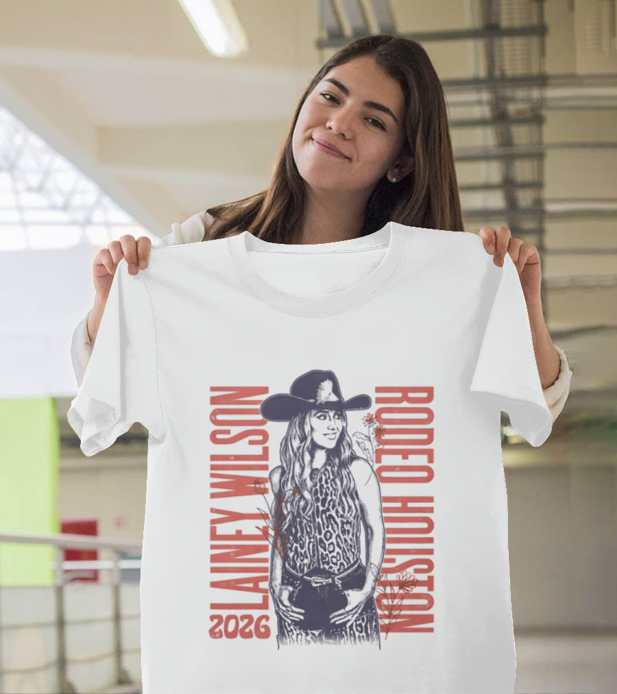 Lainey Wilson Rodeo Houston 2026 Country Music Western Style Cowboy Hat Floral T-Shirt