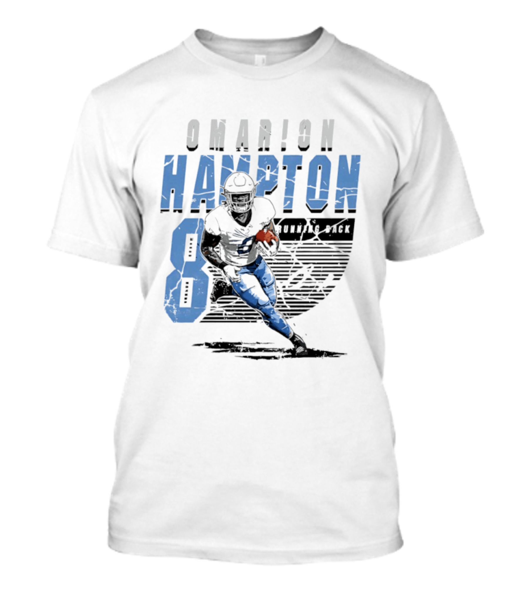 Omarion Hampton 8 Running Back Los Angeles Chargers Football T-Shirt