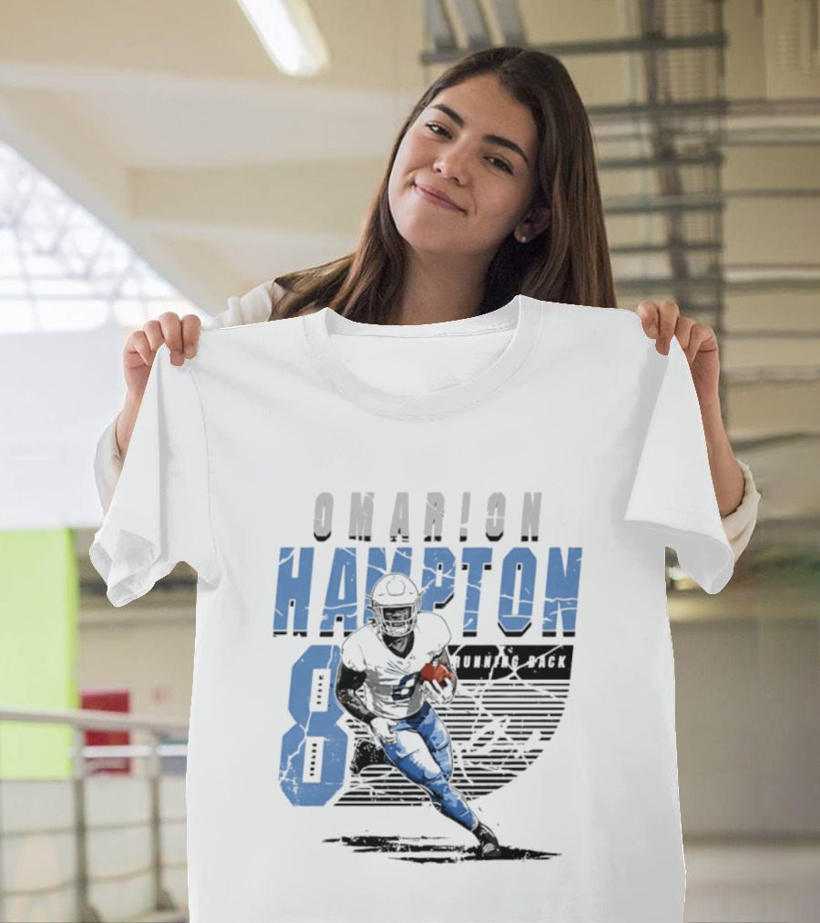 Omarion Hampton 8 Running Back Los Angeles Chargers Football T-Shirt