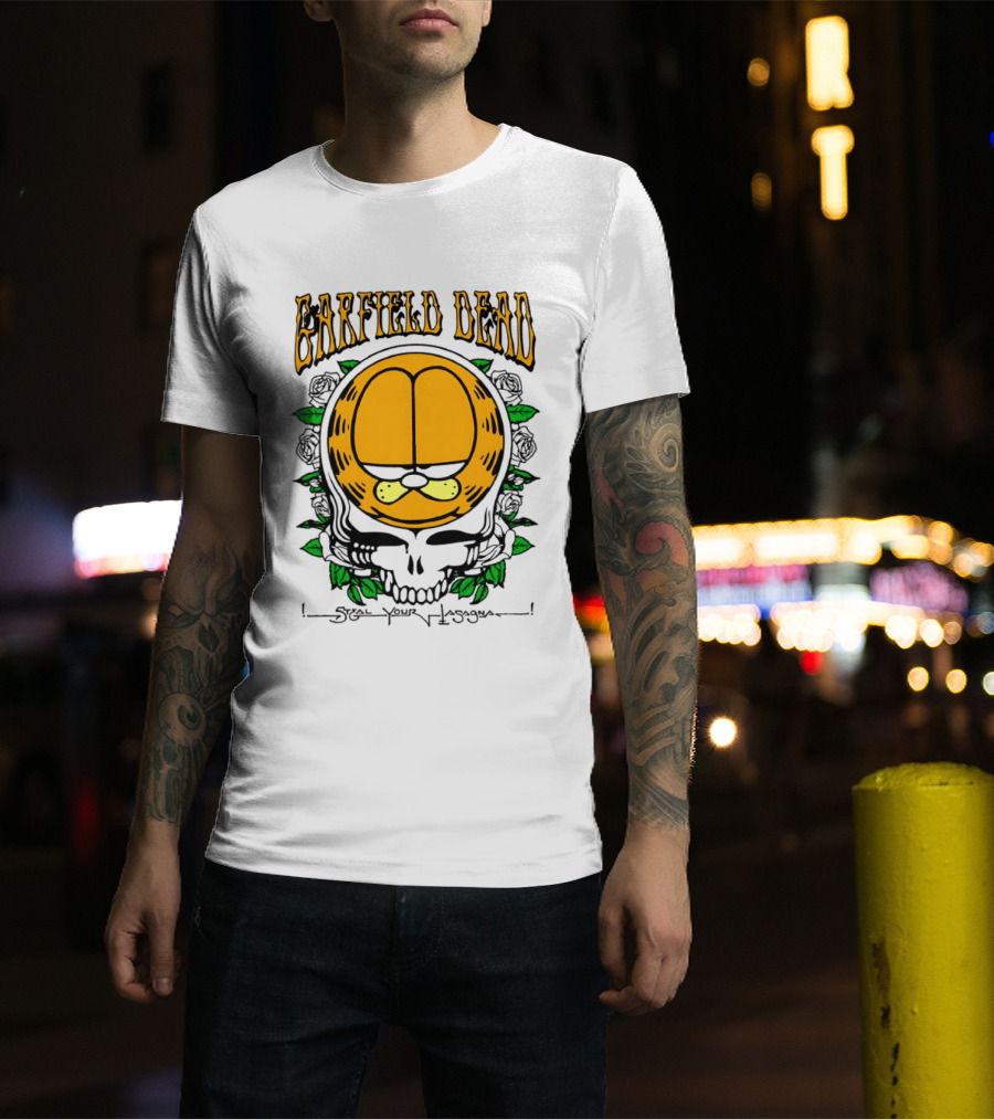 Garfield Dead Steal Your Lasagna Grateful Mashup T-Shirt