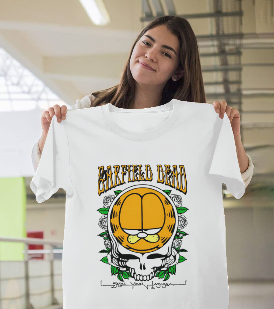Garfield Dead Steal Your Lasagna Grateful Mashup T-Shirt