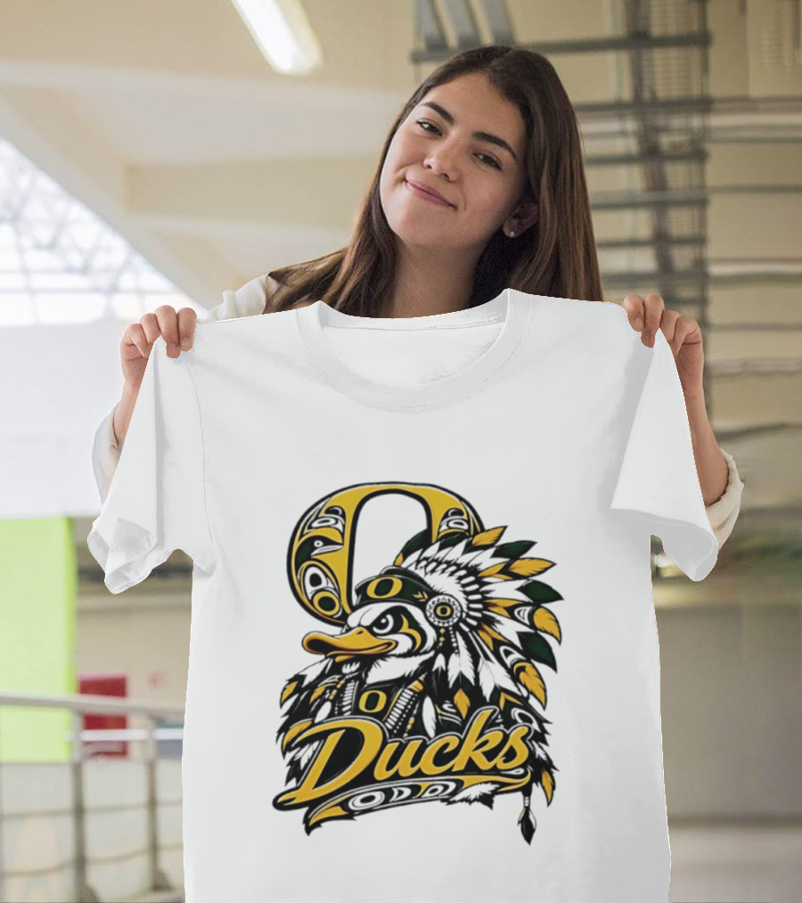 Oregon Ducks Native American Headdress Tribal T-Shirt