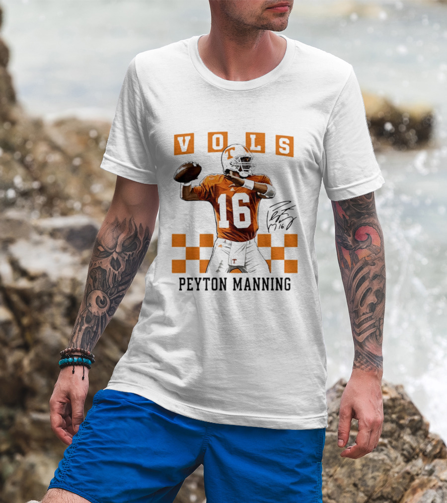 Peyton Manning 16 Vols Tennessee Football Player T-Shirt