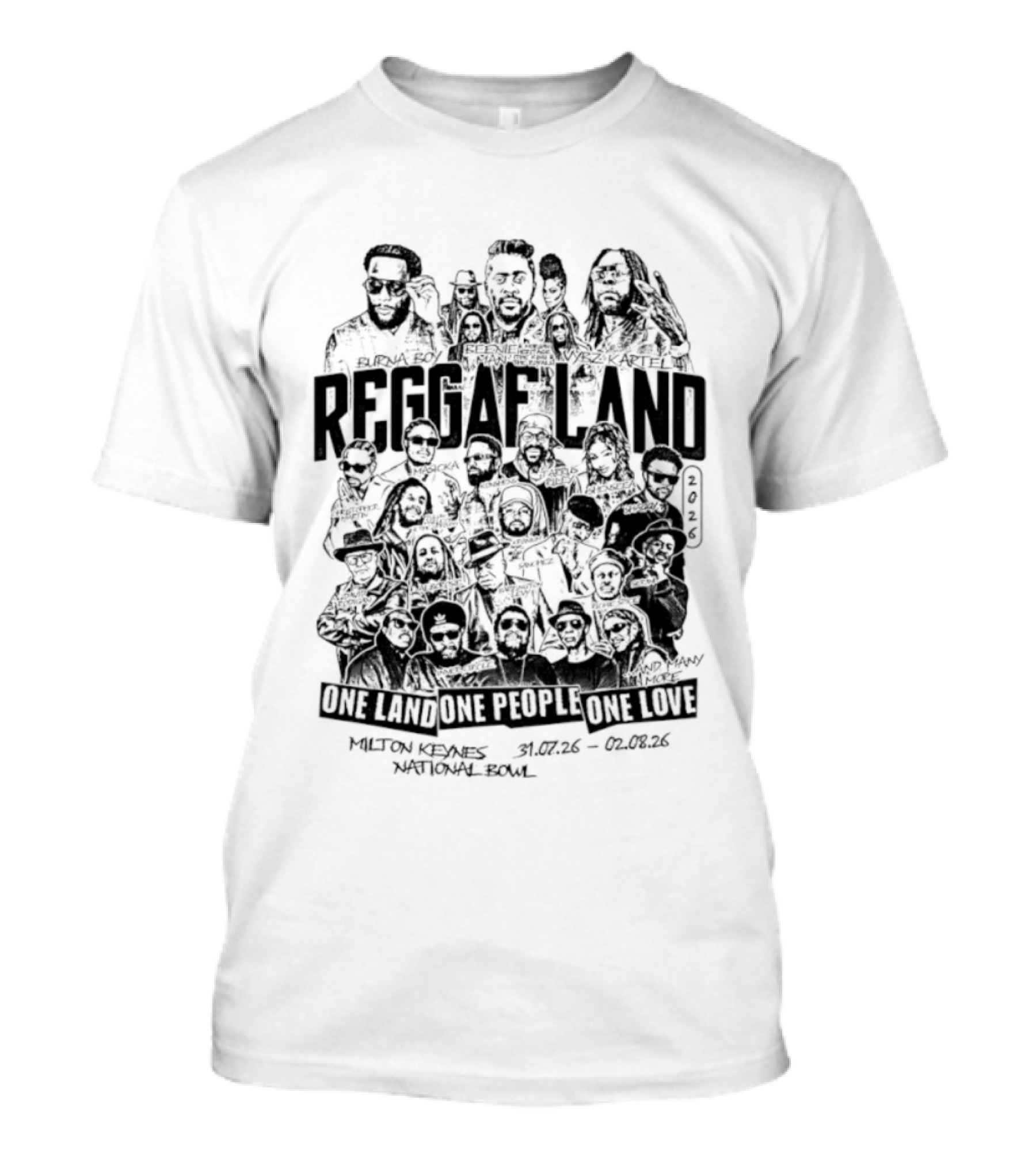Reggae Land 2026 One Land One People One Love Bandana Army Jacket Rasta Roots Celebration T-Shirt