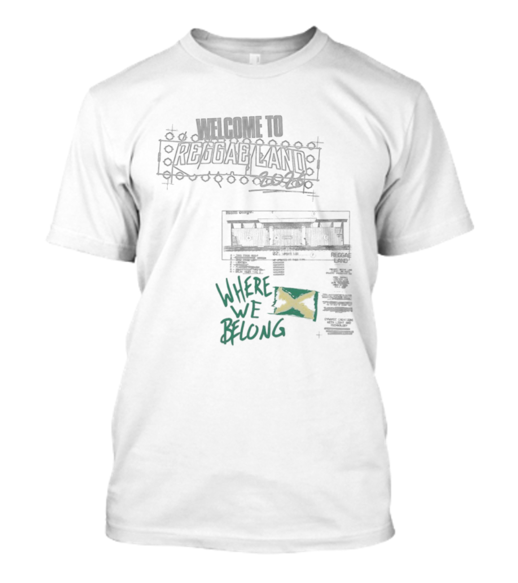 Welcome To Reggae Land 2026 Where We Belong Jamaica Flag T-Shirt