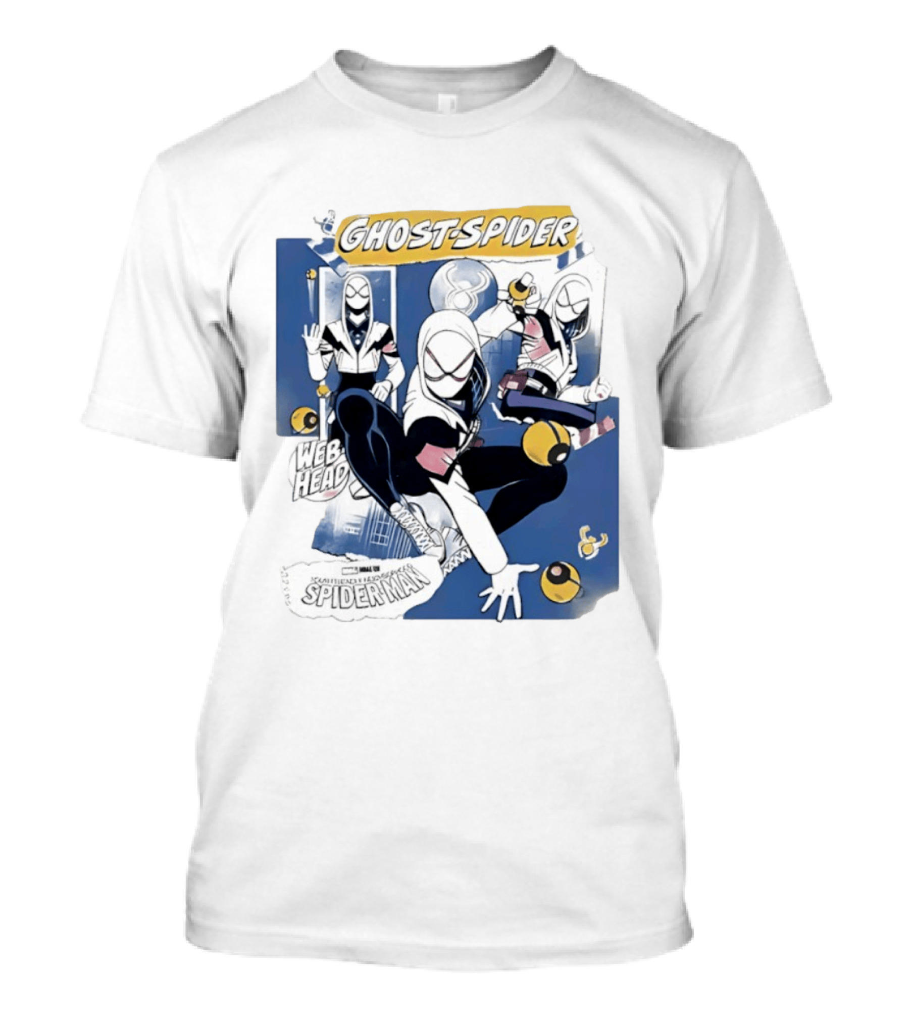 Ghost Spider Web Head Spider Man T-Shirt