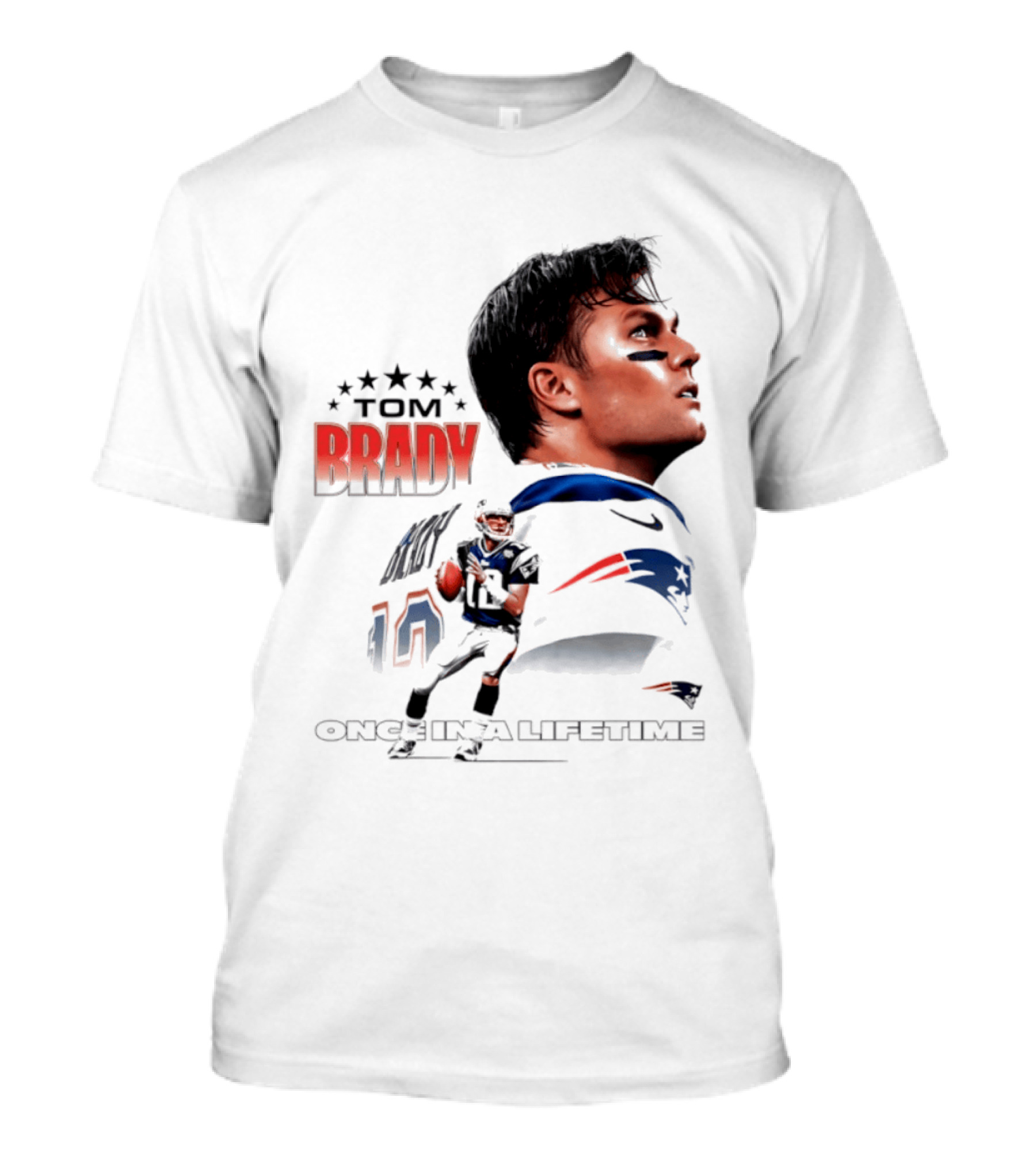 Tom Brady New England Patriots Once In A Lifetime Stars Collage T-Shirt