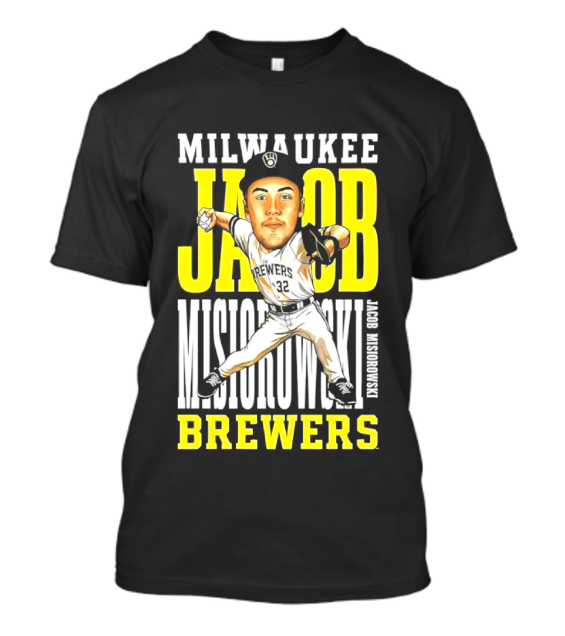 Milwaukee Brewers Jacob Misiorowski Caricature 2026 MLB T-Shirt