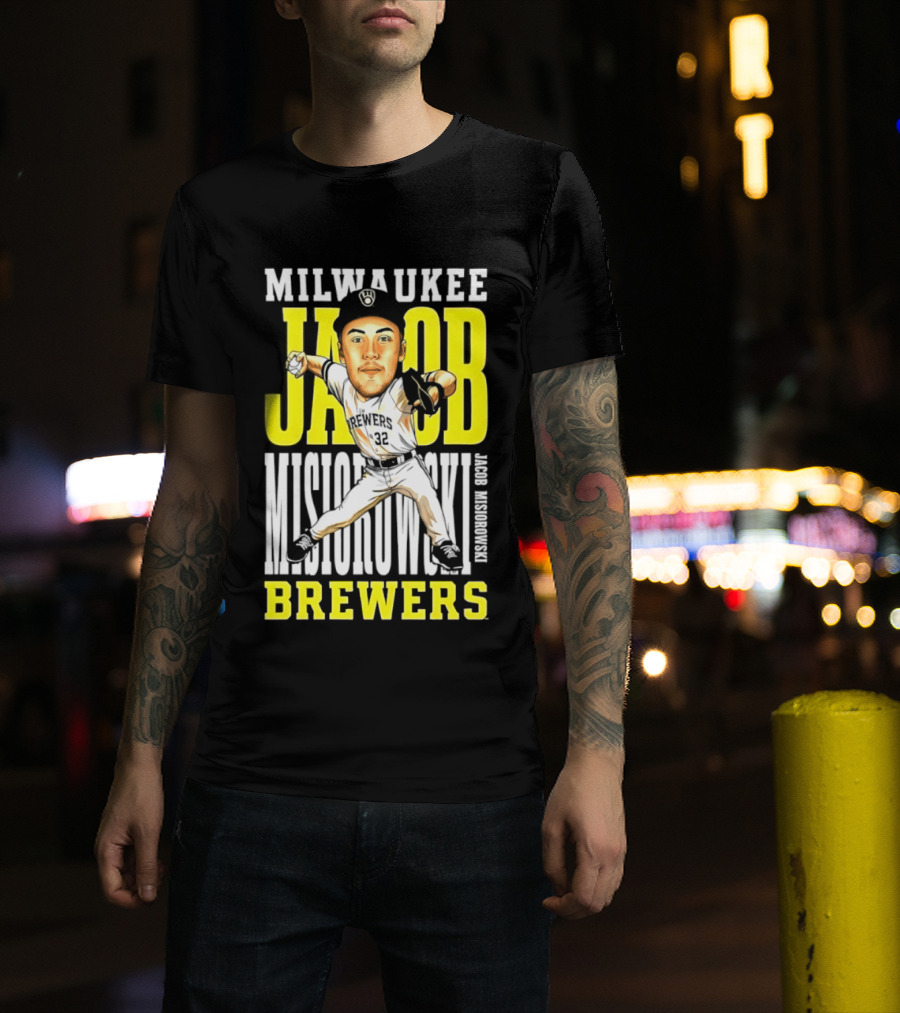 Milwaukee Brewers Jacob Misiorowski Caricature 2026 MLB T-Shirt