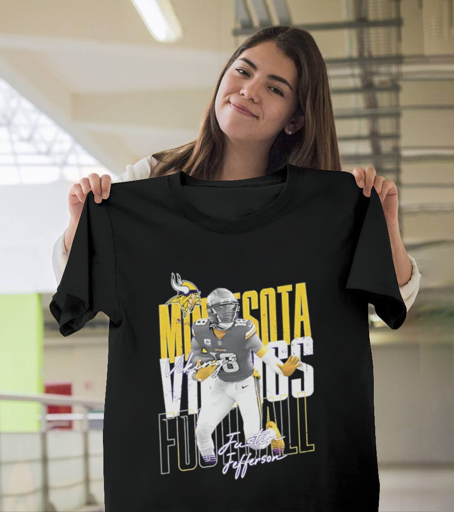Minnesota Vikings Football Legends Justin Jefferson Iconic 18 T-Shirt