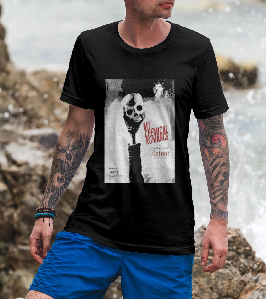 My Chemical Romance Iggy Pop August 21 2026 Comerica Park Detroit T-Shirt