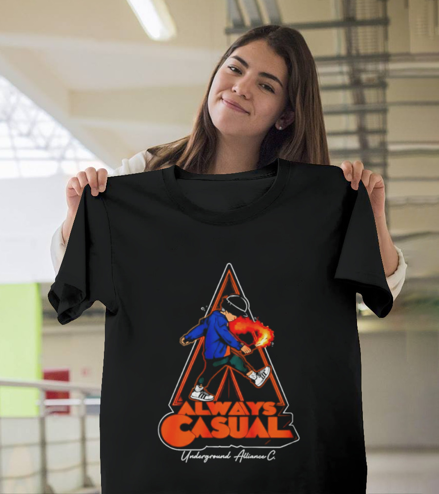 Always Casual Underground Alliance C Youth Flare Fire Backpack Street T-Shirt