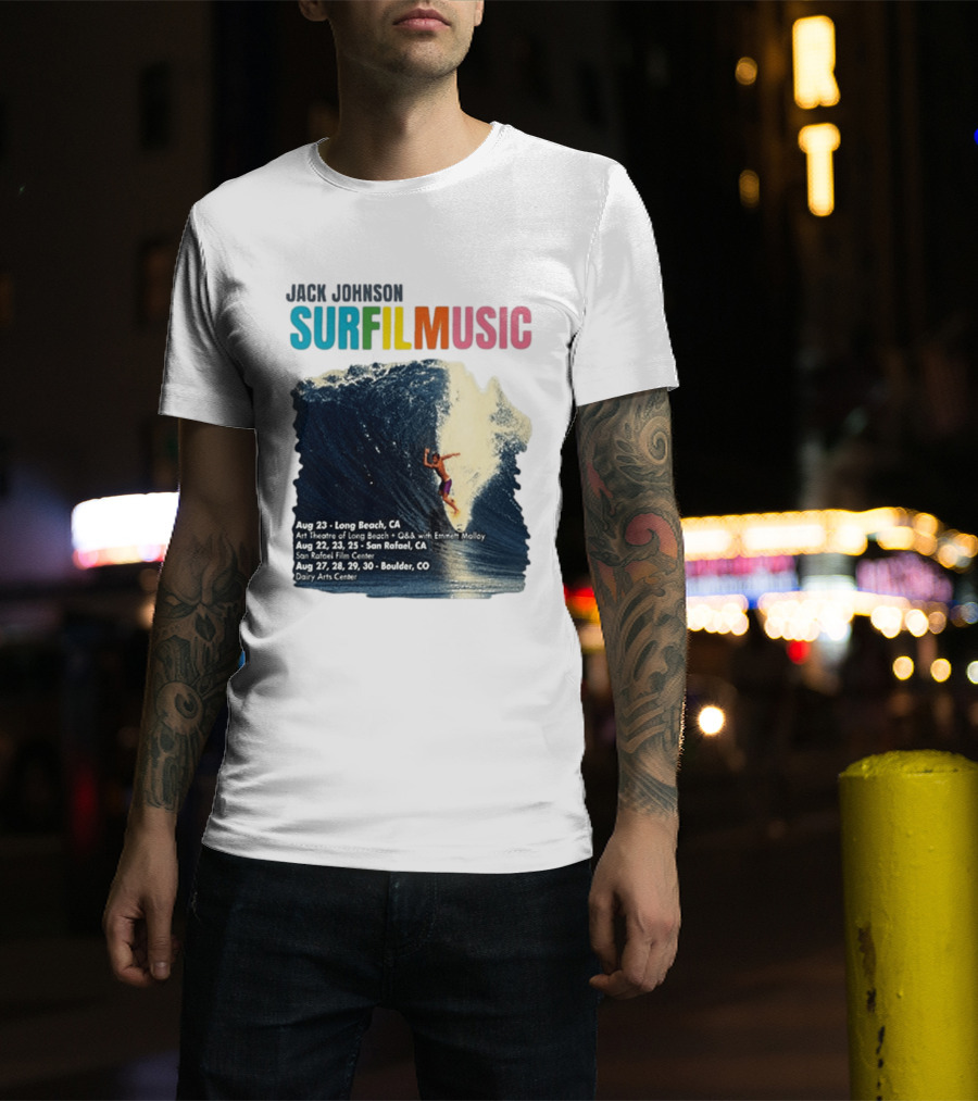Jack Johnson Surf Film Music Long Beach Art Theatre Aug 23 2026 T-Shirt