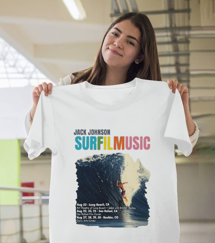 Jack Johnson Surf Film Music Long Beach Art Theatre Aug 23 2026 T-Shirt