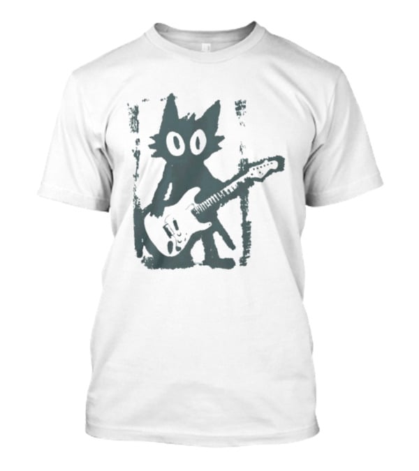 Rock Star Cat Electric Guitar Kitty Playful Feline Musician T-Shirt