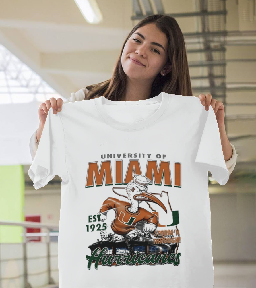 University Of Miami Hurricanes Est 1925 Storm'N Through T-Shirt