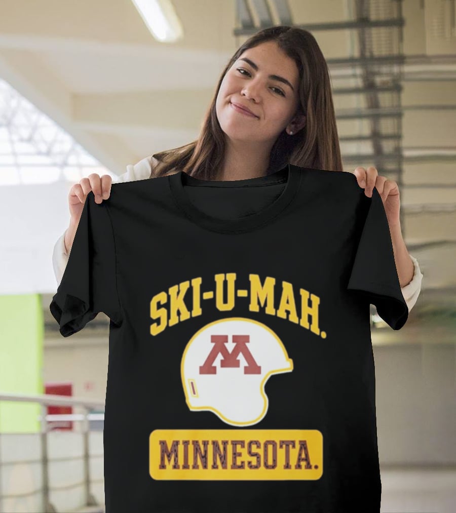 Mills Armbruster Ski U Mah Minnesota Football Helmet T-Shirt